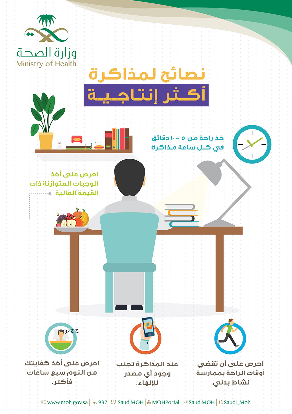 ”الصحة“ تقدم للطلاب 5 نصائح لمذاكرة أكثر إنتاجية